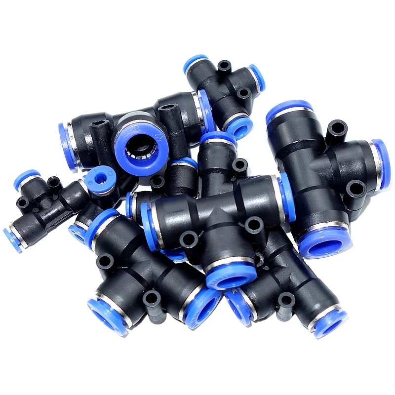 10Pcs JPEG6-4 Pneumatic 6mm to 4mm Push In Connector Tee Shaped Quick Fittings 