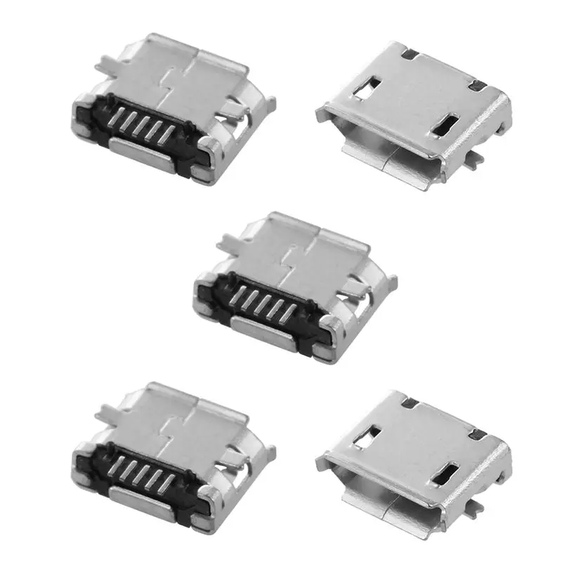 

5pcs USB Micro Type-B 5pin Female Jack Connector SMT Socket Surface Mount