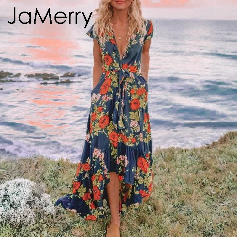Женское винтажное платье JaMerry длинное Ассиметричное большого размера с коротким
