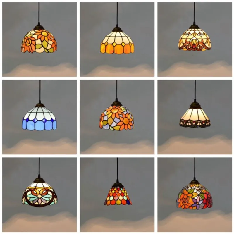 

Colorful Mediterranean Style Moroccan Lamp Stained Glass Shade Mosaic LED Pendant Light for dining room bar lighting