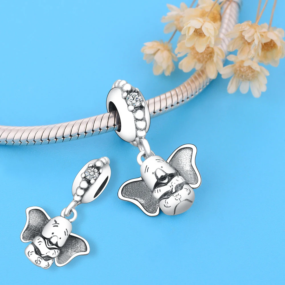 Новейший Летний браслет Pandora Charms из стерлингового серебра 925 пробы прекрасный слон ребенок Талисман из бусин ручной работы ювелирные изделия делая подарки