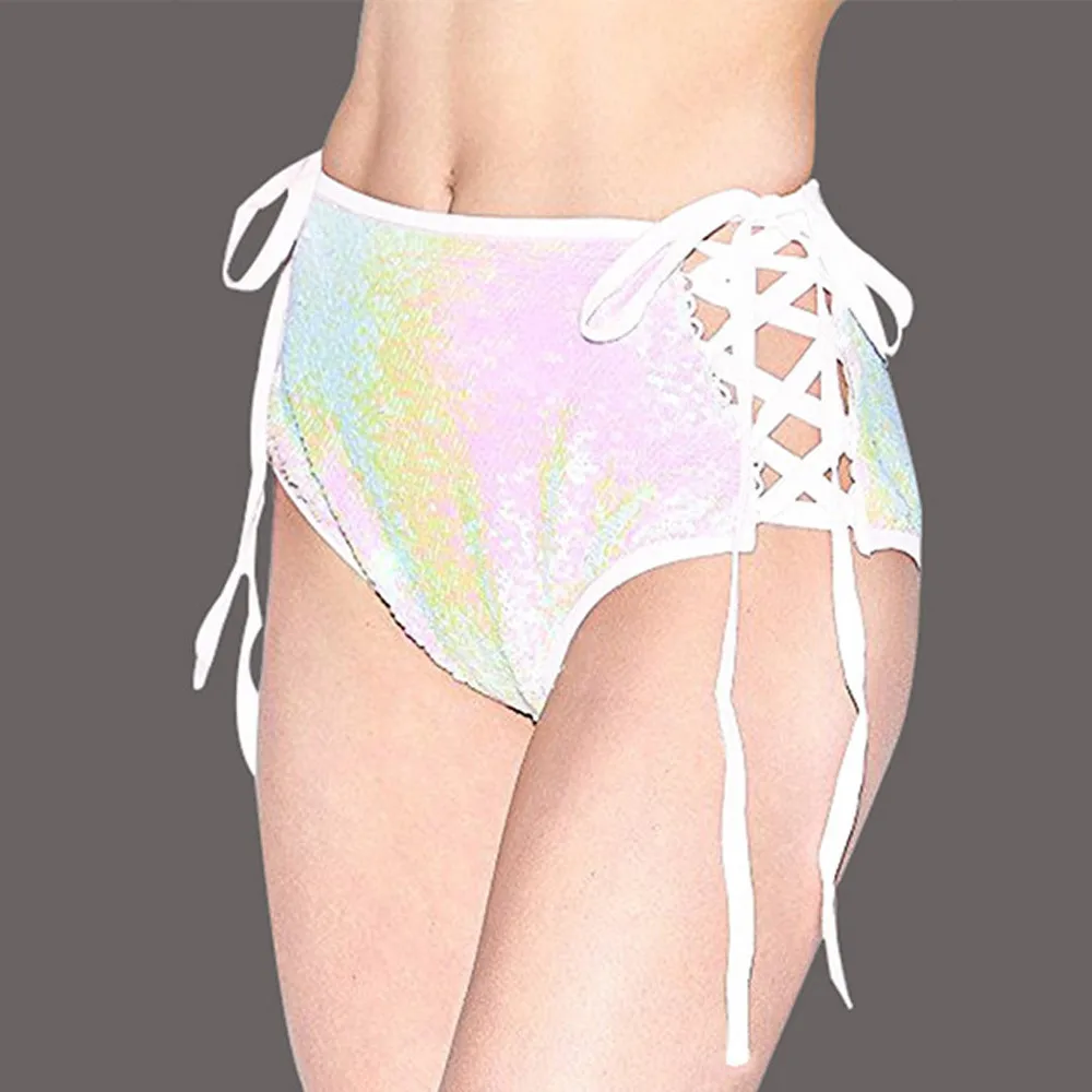 

Streetwear Shorts Of Women Club Sequins Elastic Sexy Short Bandage Shorts pantalones cortos 2019 Summer Sequins Shorts Female
