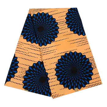 

Ankara African Brown Polyester Wax Prints Fabric 2019 Binta Real Wax High Quality 6 yards African Fabric for Dress