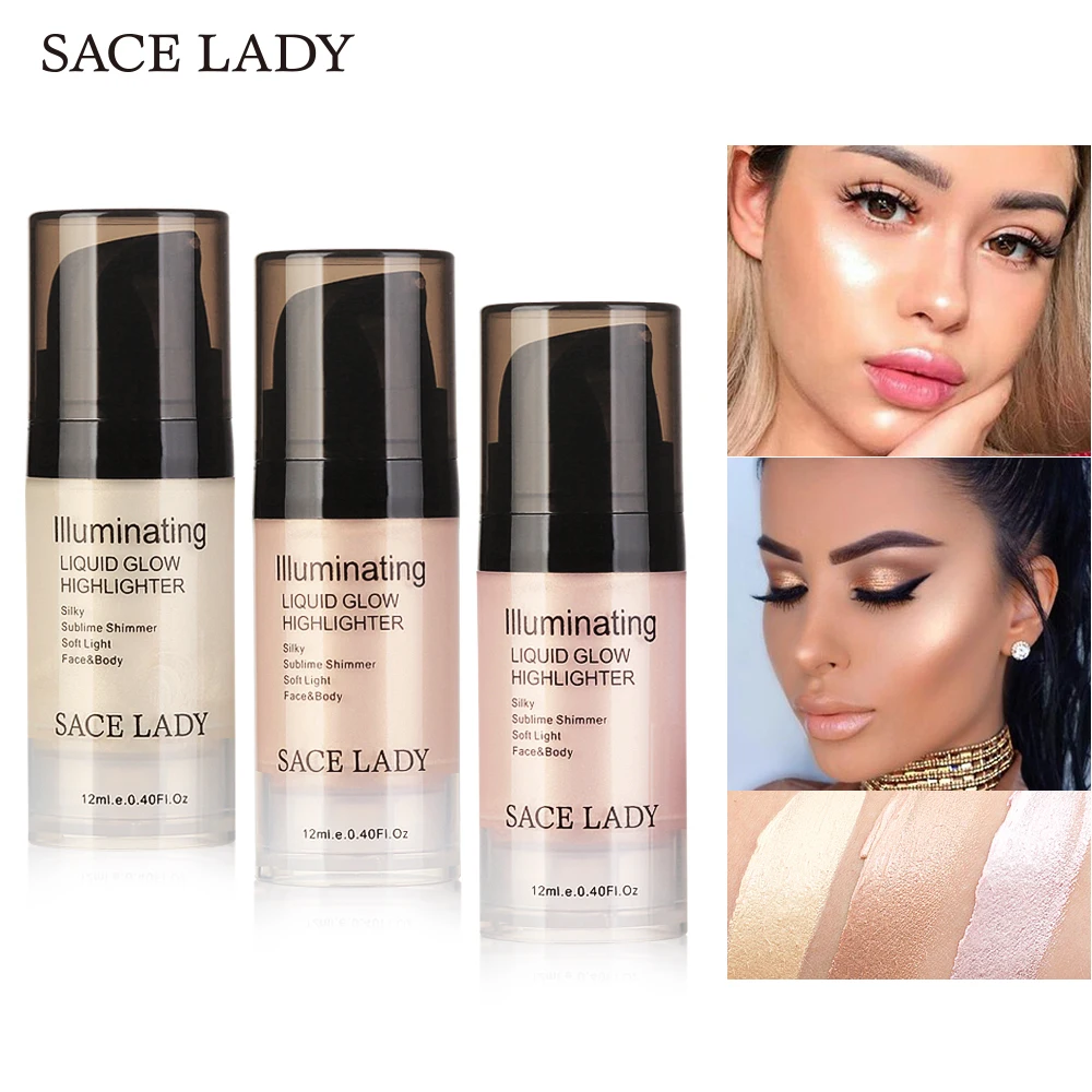 SACE LADY Liquid Highlighter Makeup Bronzer Illuminator Make Up Contour Glow Kit for Face and Body Long Lasting | Красота и здоровье