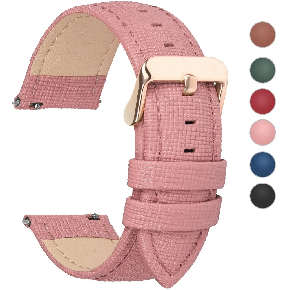 Quick Release Leather Watch Band Watch Accessories , 6 Colors 6 Sizes