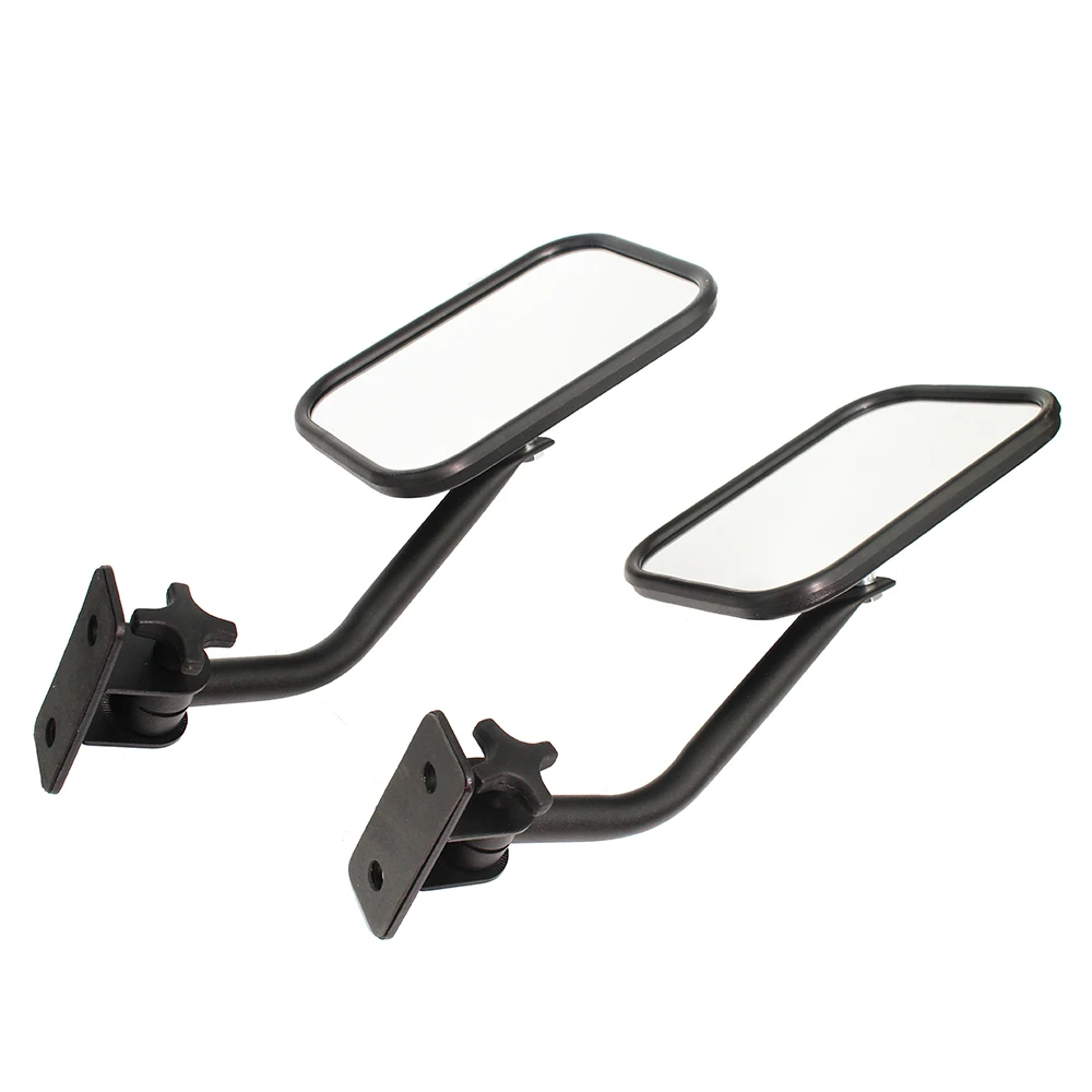 One Pair Side View Mirror Rectangular Mirrors for 1997 2018 Jeep Wrangler TJ JK JKU Black in