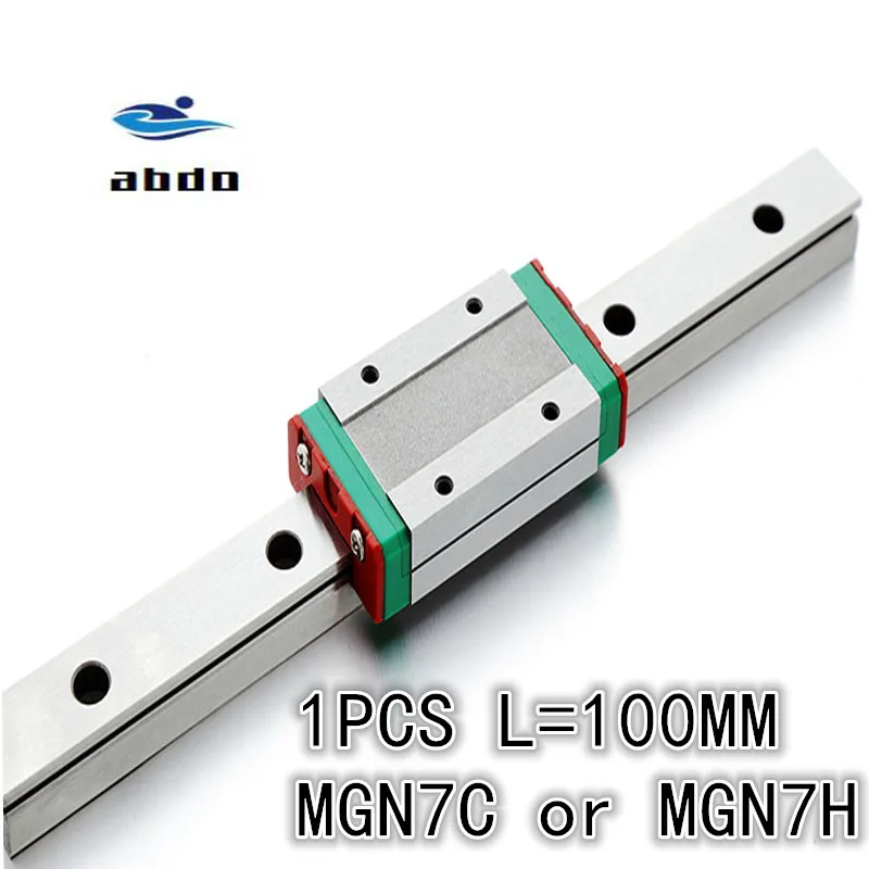 

High quality 1pcs 7mm Linear Guide MGN7 L= 100mm linear rail way + MGN7C or MGN7H Long linear carriage for CNC XYZ Axis