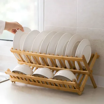 

Solid wood drainage bowl rack kitchen drainage rack shelf sink bowl chopsticks cupboard dish rack put bowl rack LM7231118