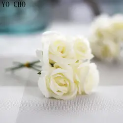 Йо Чо Искусственные цветы розы fakesilk Свадебные украшения дома партия DIY Декор розовыми цветами помпоном Валентина