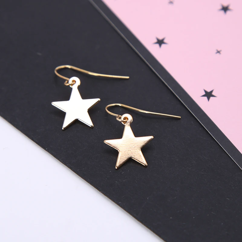 

Women Simple Five-points Hook Earring Gold Silver Color Zinc Alloy Drop Earrings for Women Girls Fashion Jewelry