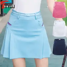 Сезон: весна–лето Гольф плиссированные юбки с предохранителем и универсальным питанием-от источника переменного или короткие Для женщин спортивная одежда в Корейском стиле, на открытом воздухе для гольфа, тенниса Шорты юбка пояс в комплекте