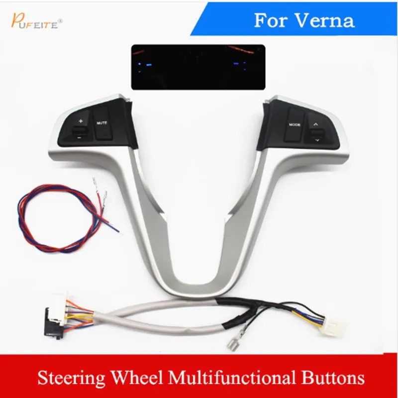 

Steering Wheel Button for Hyundai VERNA SOLARIS Steering wheel audio volume music control button switch with backlight