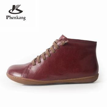 

Women winter Boots Genuine sheepskin leather casual ankle Comfortable quality soft handmade flat Shoes with fur black white 2020