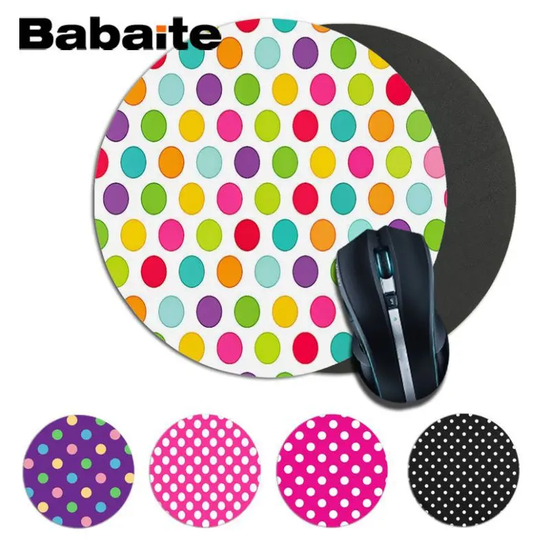 

Babaite POLKA DOT gamer play mats round Mousepad Size for 20x20CM 22x22cm Speed Version Gaming Mousepads