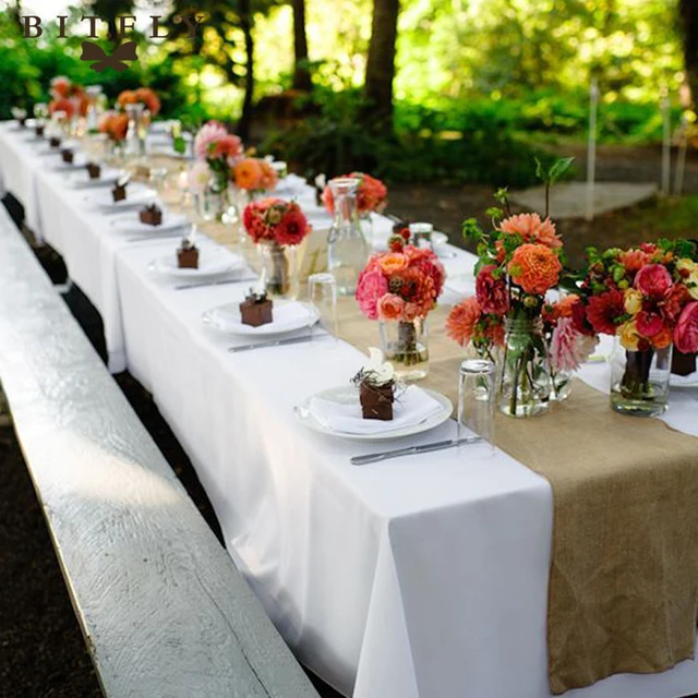 Bitfly 10m Wedding Ribbon Roll Vintage Burlap Table Runners For Bitfly 10m Wedding Ribbon Roll Vintage Burlap Table Runners For Country Party Banquet Decor
