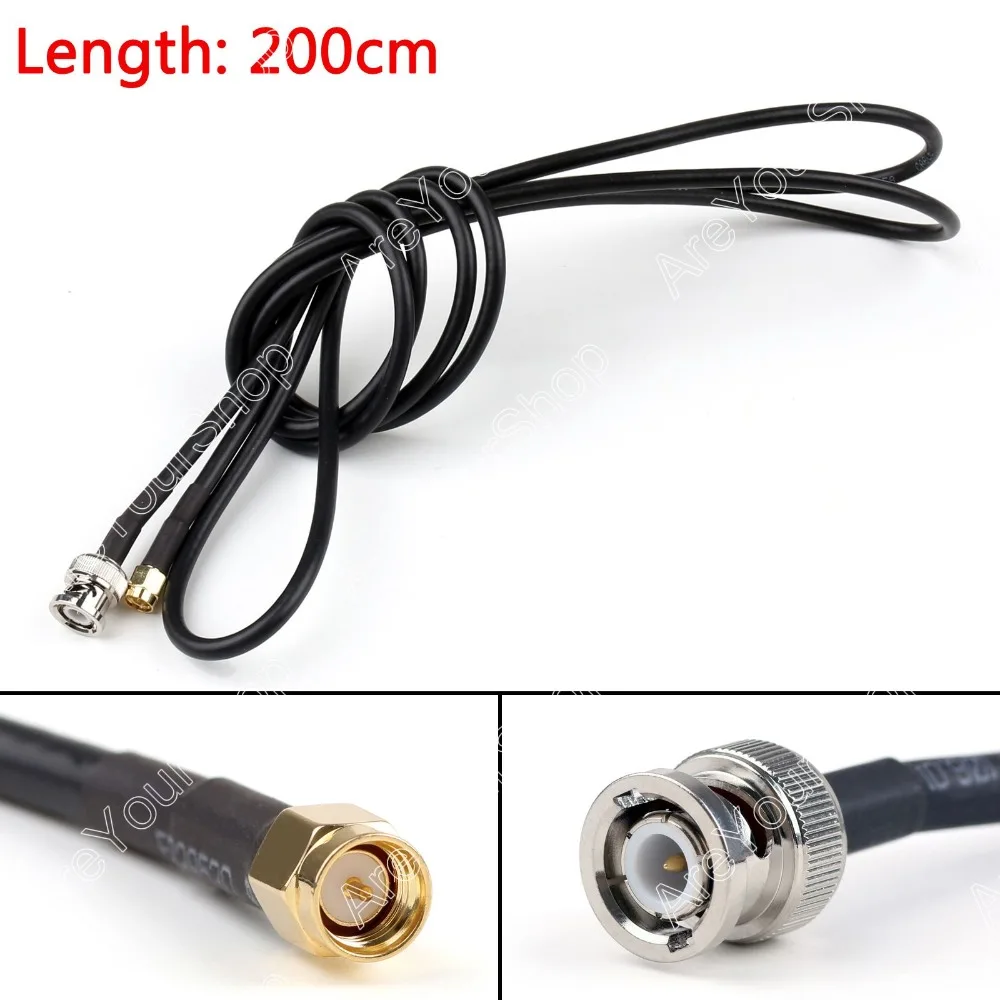 

Areyourshop Sale 200cm RG58 Cable BNC Male Plug To SMA Male Straight Crimp Coax Pigtail 6ft RF Cabl