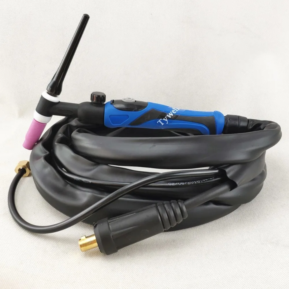 Comprar WP26V TIG Torch GTAW Gas tungsteno arco soldadura antorcha A 200 válvula argón 4m 13ft antorcha refrigerada por aire de 150 300A TIG máquina de soldadura