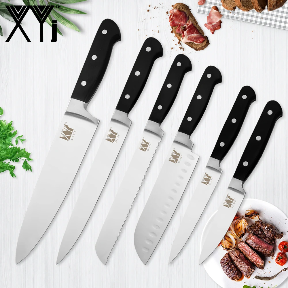 

XYJ 6 Pieces Stainless Steel Knife Set Comfortable Plastic Handle Kitchen Knife n 3.5" 5" 7" 8" 8" 8" Cooking Tools Fruit Meat