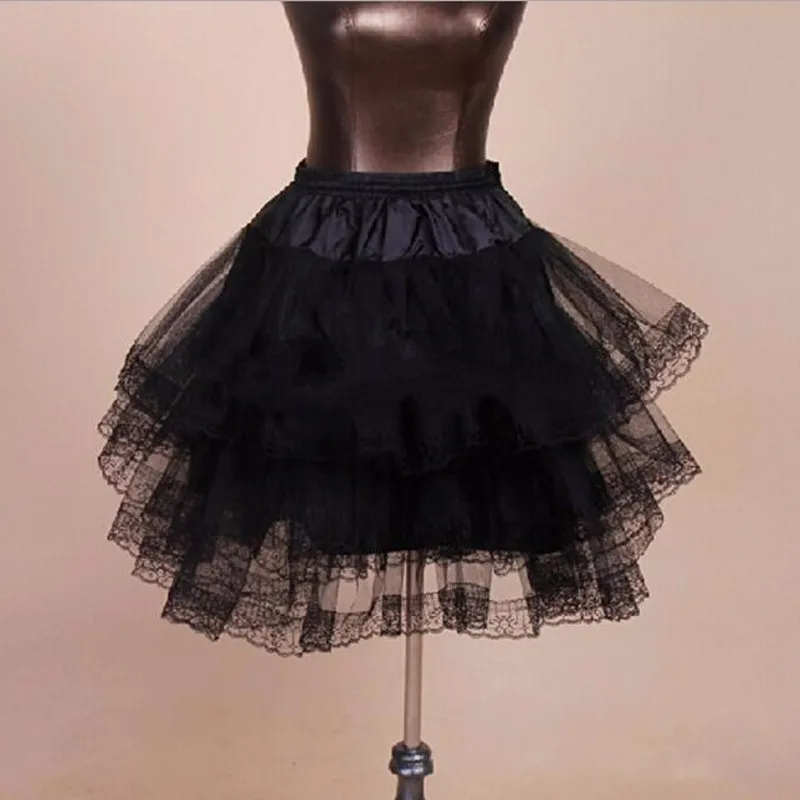 New 3 Layers Petticoat for Litter Girls White Tulle Crinoline Girls Petticoat Black Children Underskirt Cheap Bridal Petticoats