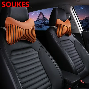 

2PCS Leather Sport Car Seat Protection Neck Pillow For Ford Focus 2 3 1 Fiesta Mondeo Kuba Ecosport Mini Cooper R56 R50 R53 F56