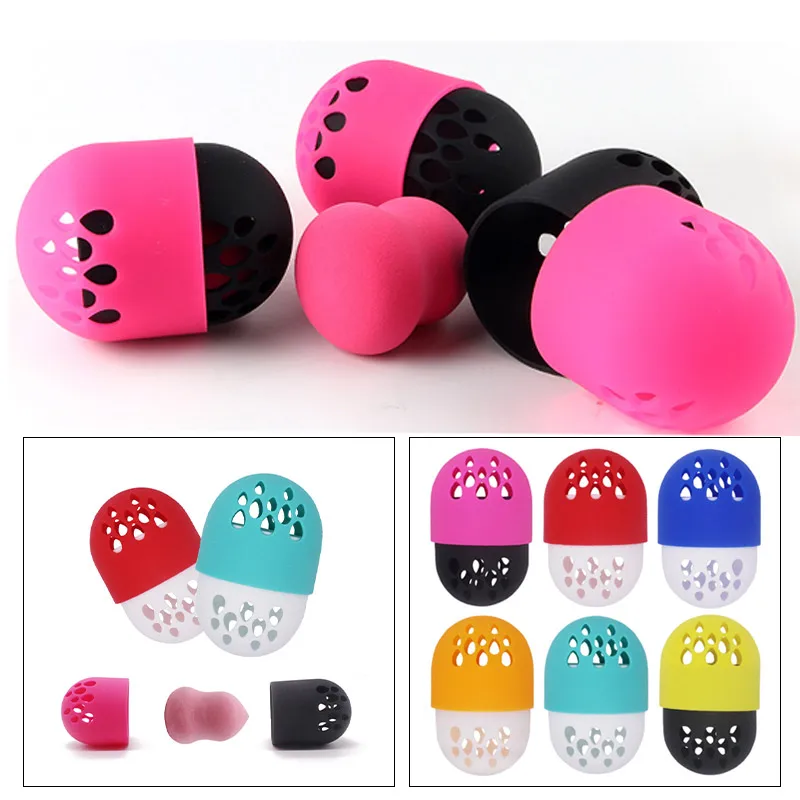 

1pc Powder Puff Drying Holder Soft Silicone Beauty Egg Stand Makeup Sponge Display Rack Cosmetic Blender Sponge Case Puff Holder