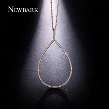 Newbark gota de agua collar de pera grande collares y colgantes de oro rosa plateado tiny cubic zirconia joyería minimalista colar