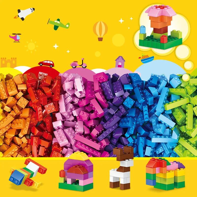 

Bulk Pack 1000pcs Small Particle Building Block compatible legoings toys MOC Rainbow Bricks DIY Educational Toys for Children