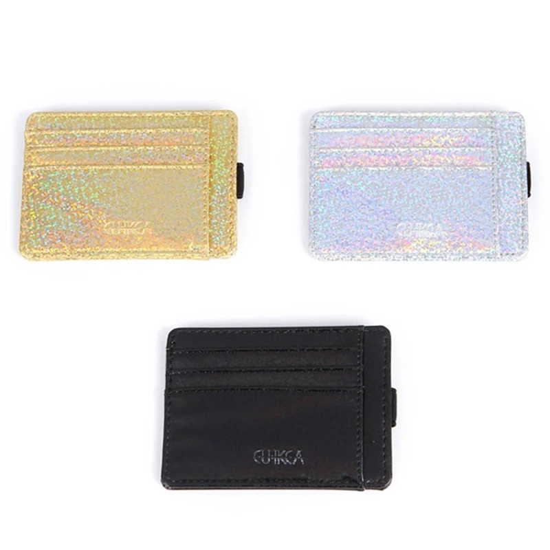 

Women Wallet Embroidery Heart Shine Glitter Leather Slim Wallet Candy Color Zipper Coin Purse Hasp ID Credit Card Holder
