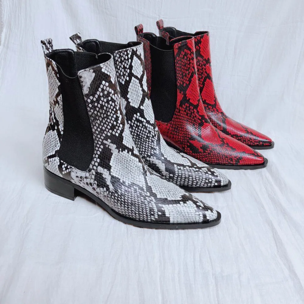 Mujer Inside Real inside With Piel Punta Chelsea 2018 Serpiente Último Without Botas Cuero Fur De Fur vpwXxOgqU