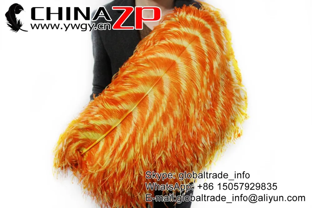 Chinazp фабрика 28 "-30" (70-75 см) 50 шт./лот Одежда высшего качества окрашенных оранжевый и желтый перья страуса партии Аксессуары
