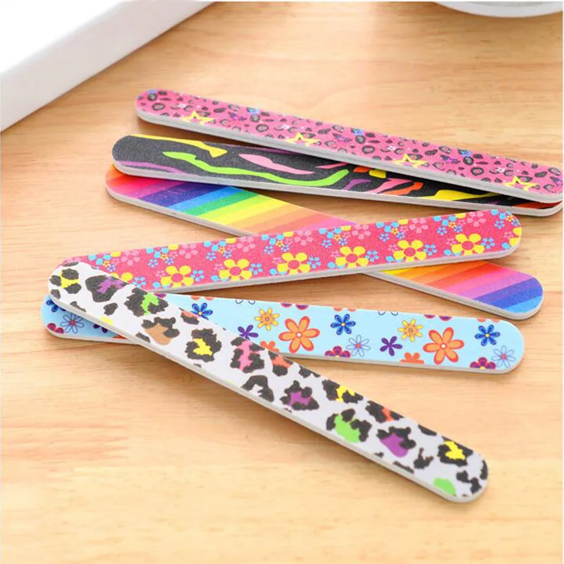 

5pcs/lot Nail File Manicure Pedicure Buffer Sanding Files Nail Sandpaper Grit Nail Tool Double Sided Thick Stick Nail Manicure