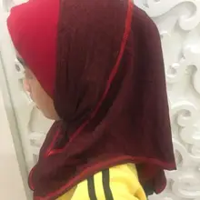 H1312 красивый хиджаб детский мусульманский шарф для девочек от 2 до 7 лет Быстрая смешанные цвета