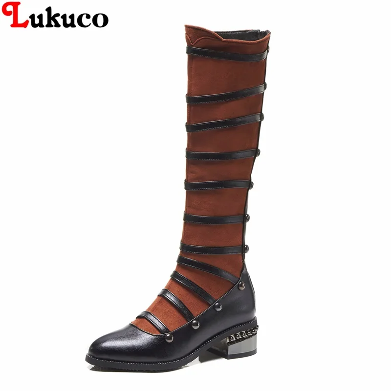 

Lukuco Knee-High Zipper Boots Large Size 37 38 39 40 41 42 43 44 45 46 47 48 Woman Autumn Winter Shoes Free Fast Shipping Botas
