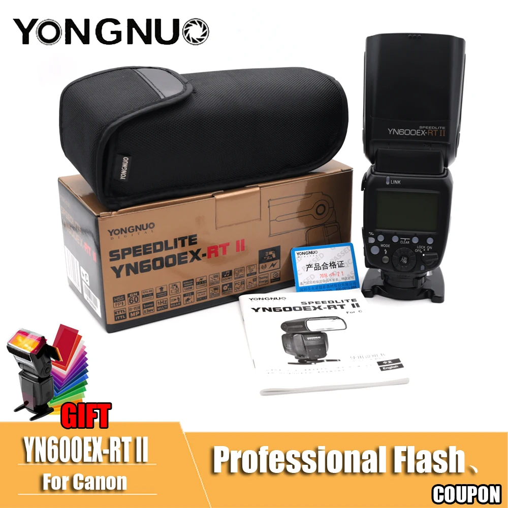 

YONGNUO YN600EX-RT II 2.4G Wireless HSS 1/8000s Master TTL Flash Speedlite for Canon 60D 650D Camera as 600EX-RT YN-600EX RT II