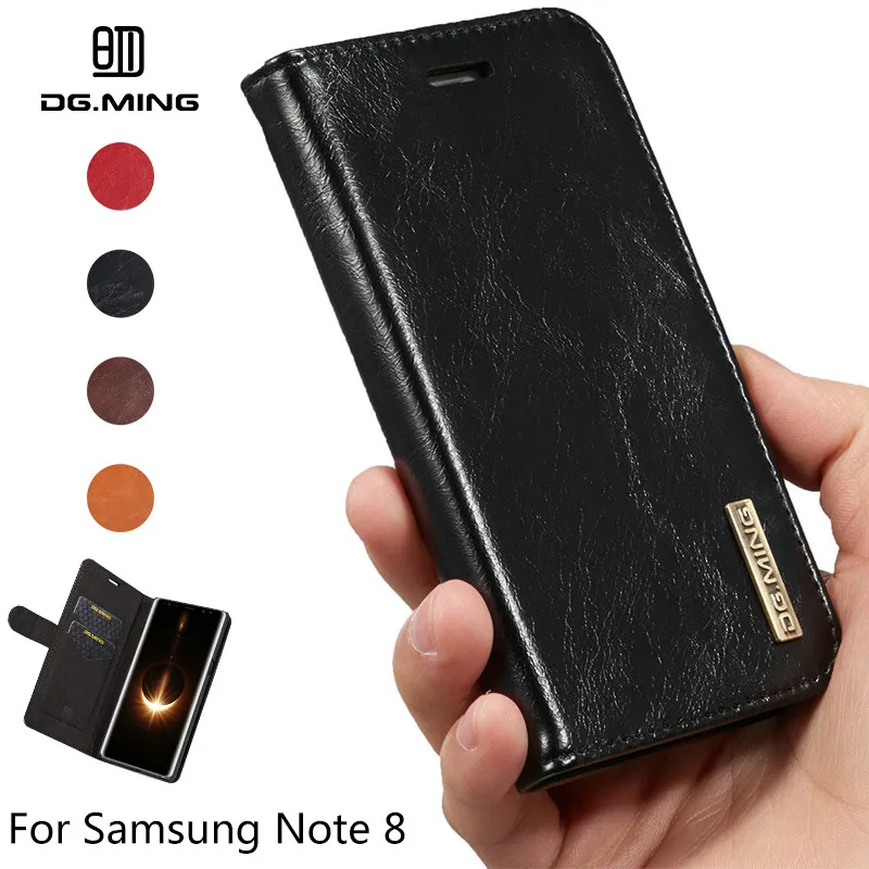DG.MING Genuine Leather Case for Samsung Note 8 Detachable
