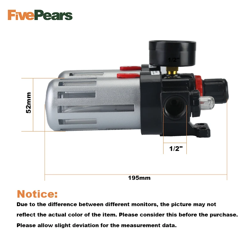 1/" воздушный компрессор маслолубрикатор влага воды Ловушка фильтр Регулятор с креплением BFC4000 FivePears