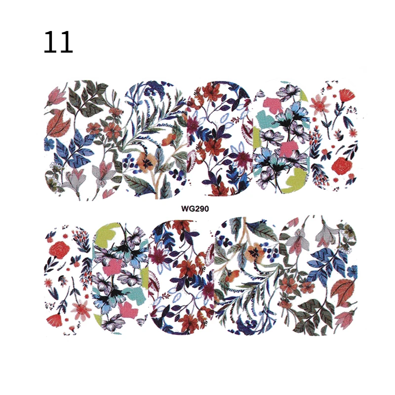 Nail Water Decals Transfer Stickers Flower Tropical Images Nail Art Manicure Tips Decoration for UV Gel Polish - Цвет: Pattern 11