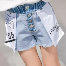 Лидер продаж, рваные джинсы, шорты с кисточками для девочек, лето, новинка года, подростковые джинсовые штаны, Повседневные детские короткие джинсовые штаны для девочек 12