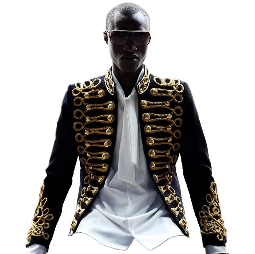 New Autumn Mens Jacket Fashion Personality Embroidered Jacket High Quality Male Casual Slim Suit Jacket Plus Size Stage Costumes Jackets Aliexpress