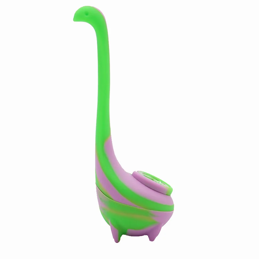 Несс Монстр силиконовая табачная трубка со стеклянной чашей Пищевая силиконовая курительная трубка - Цвет: green purple