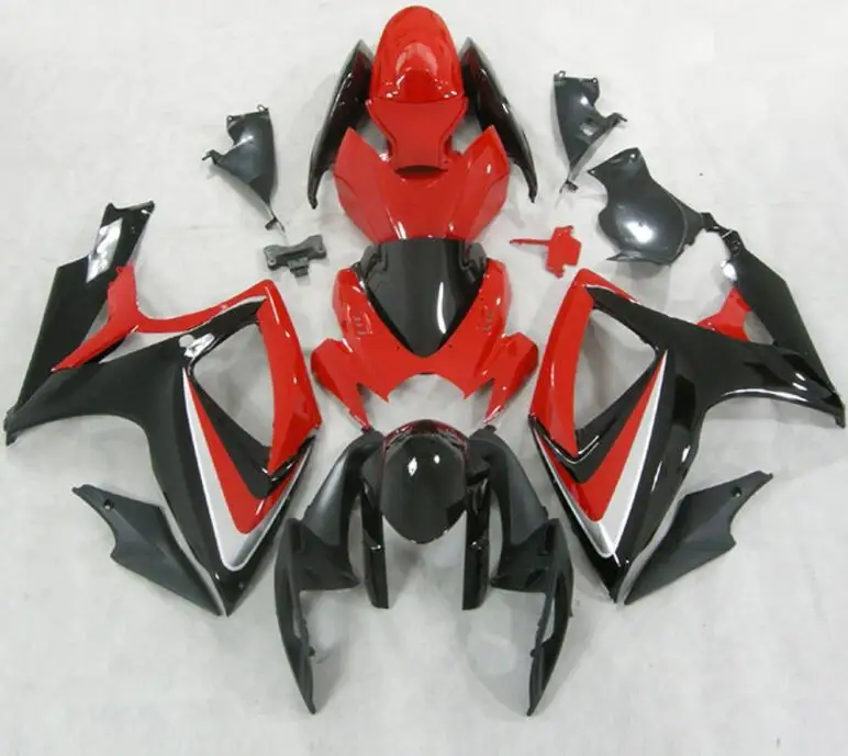 

3Gifts New ABS bodywork Fairings Kit set Fit For SUZUKI GSXR600 GSXR750 06 07 R600 R750 K6 GSXR 600 750 2006 2007 red black