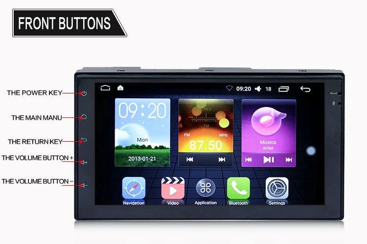 ANLUD Car Multimedia Player GPS 7 Touch Screen Android Universal MP5 Player 2DIN In-Dash FM Radio For TOYOTA Rear View Camera (14)