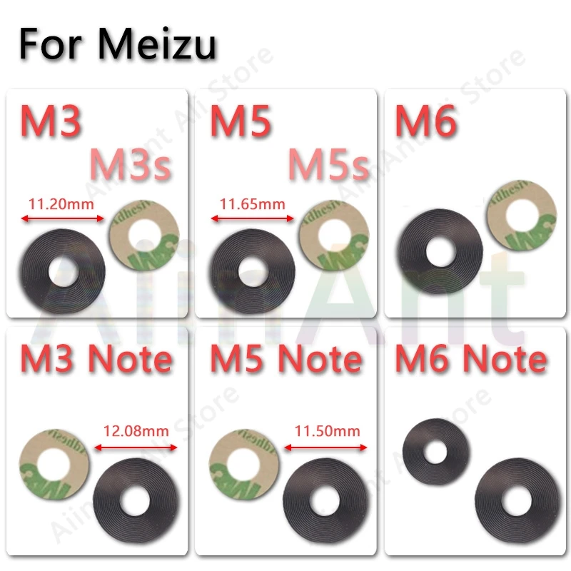 

Original Camera Glass For Meizu M3 M3s M5 M5S M6 Note Mini Rear Back Camera Lens Glass + Sticker Repair Parts