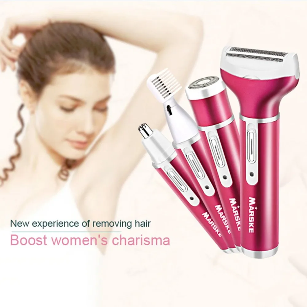 

Multifunctional 4 in 1 Hair Remover Electric Epilator Hair Shaver Painless Portable USB Epilator Nose Beard Eyebrow Trimmer