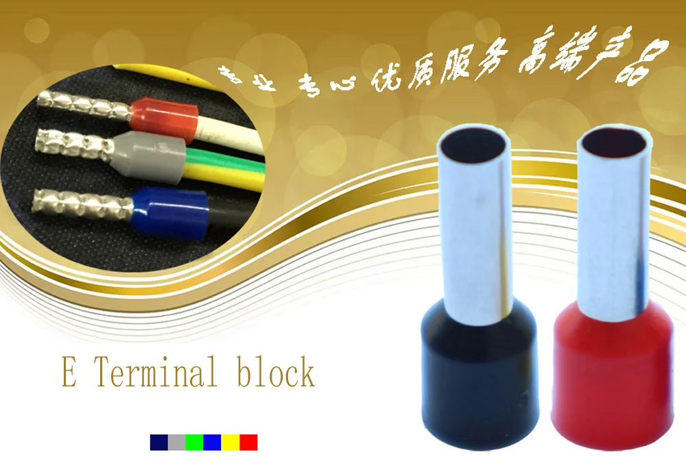 100pcs E1006 Electric Terminal Connector Tube Insulated Sleeve Screw