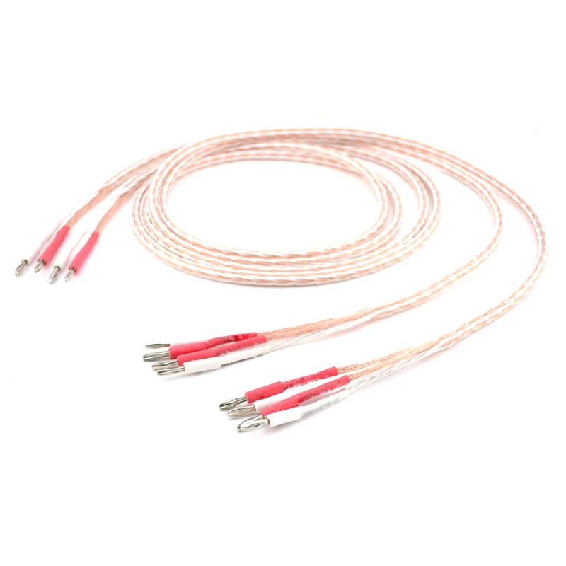 1Pair 3M OCC Bi Wire font b Speaker b font Wire Cable HiFi amp Rhodium Banana