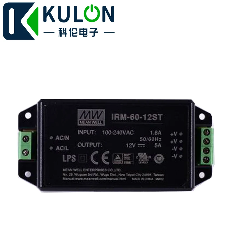 MEANWELL IRM-60-12ST 12V 5A 60W AC-DC PCB-Mount green power module cooling by free air convection | Обустройство дома