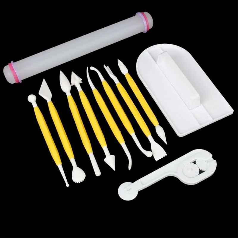 11 pcs Cake Fondant Gumpaste Decorating Tools Modeling Tools Set