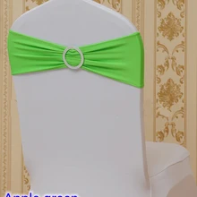 Светло-зеленый цвет распродажа стул створки с круглый пряжки для стульев спандекс группа лайкра створки галстук-бабочка Свадебные украшения