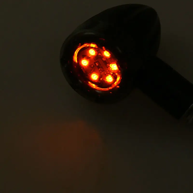 JX-LCLYL 1Pair Red+Amber Motorcycle Bullet LED Turn Signal Indicator Light for Harley